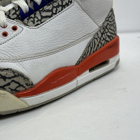 Nike Air Jordan 3 Retro Knicks Men's Size 10.5 136064-148 Sneaker White Orange - Picture 13 of 16